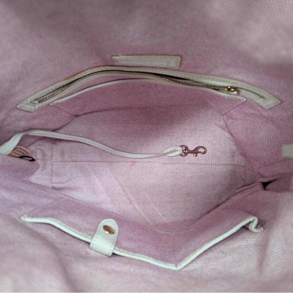 Dooney & Bourke Dillen White Leather double pocket satchel Shoulder Bag - Picture 6 of 6